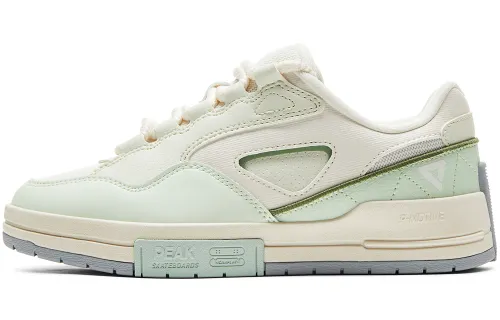 PEAK Sugar Free Puffy Shoes Low top Skateboard Shoes Women's Beige White Green
