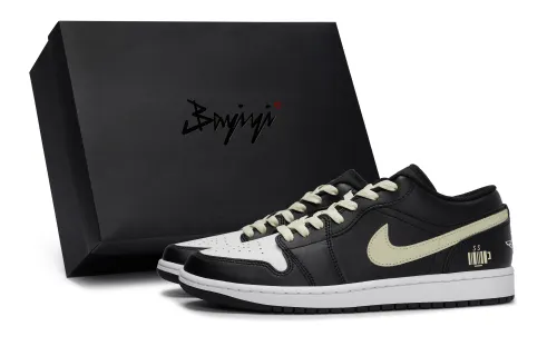Jordan Air Jordan 1 811 Manufacturing, Leisure Time Beige Yellow, Special Shoe Box Abrasion Resistant Slip Resistant