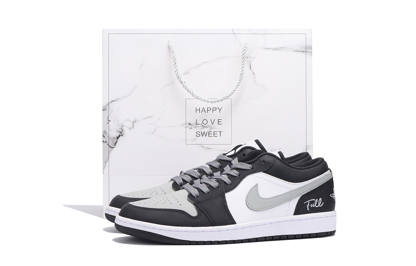 Jordan Air Jordan 1 Leather Slip Resistant Coverage Balance Impact Resistant Low top Vintage Basketball Shoes Men’s