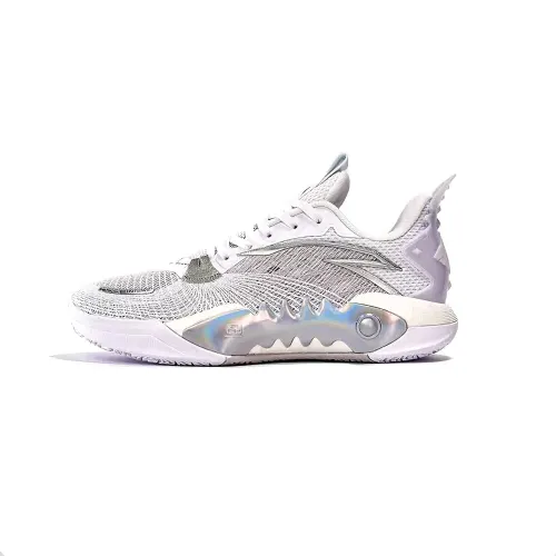 Anta Shock Wave 5 Cushioning, Wear Resistant Low top Basketball Shoes Men's White