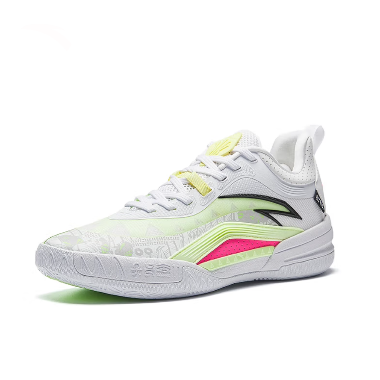 Anta Cushioning Slip Resistant Abrasion Resistant Low top Basketball Shoes Men’s White Green