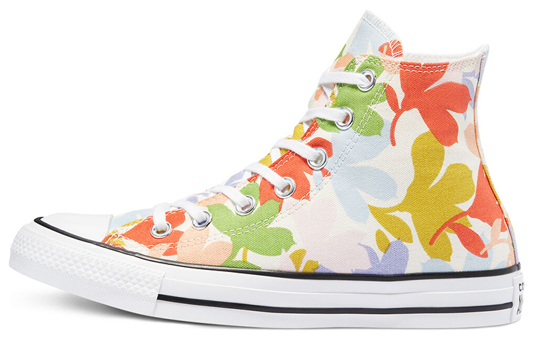 Женские кеды Converse Converse Chuck Taylor All Star High Top (бело-зелено-оранжевые)