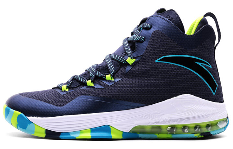 Anta The Shield 1 Comfortable Cushioning Slip Resistant Abrasion Resistant High top Basketball Shoes Men’s Blue