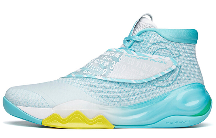 Anta Anta KT6 \"Top of G6\" Thompson comfortable and versatile fabric synthetic leather shock-absorbing, non-slip and wear-resistant wrapping high-top basketball shoes men's swimming pool blue