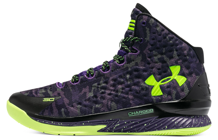 Мужские кроссовки Under Armour Under Armour Curry 1 2022 TPU (черно-зелено-белые)