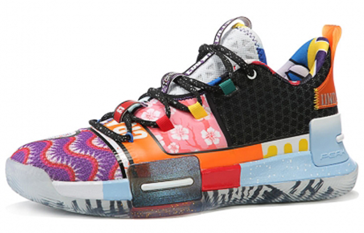 PEAK Flash Slip Resistant Abrasion Resistant Low top Basketball Shoes Men’s Pink Blue