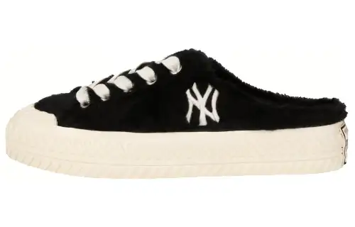 MLB Playball Mule Abrasion Resistant Thermal Lightweight Low top Canvas Shoes Unisex Black Korean Style