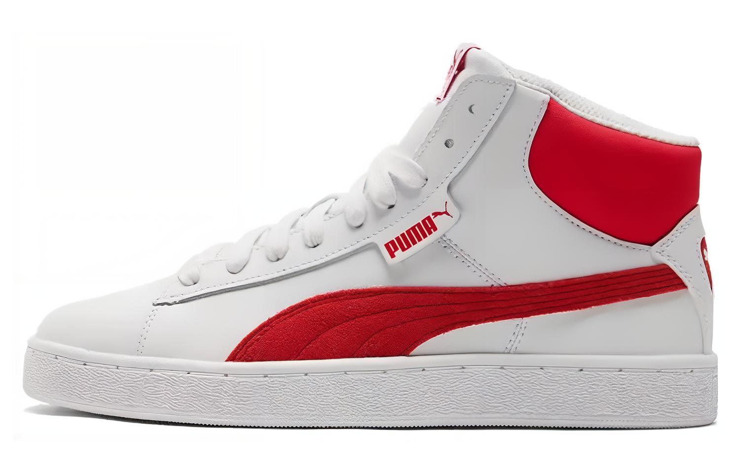 PUMA 1948 Sports Waterproof And Wear resistant High top Skateboard Shoes Unisex Bright Red