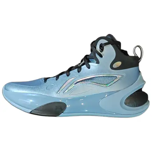 Li Ning YuShuai 17 Cushioning Slip Resistant Mid top Basketball Shoes Men's Light Blue