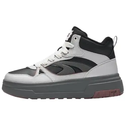 Anta Pancake Fleece Lined Comfortable Versatile Thermal Slip Resistant High top Skateboard Shoes Women's Black Gray