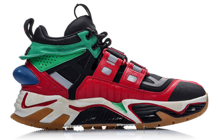 Li Ning Slip Resistant Coverage Thermal High top Vintage Basketball Shoes Men’s Black Red Green