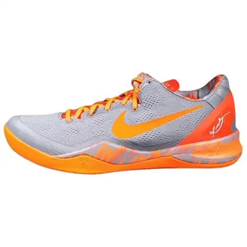 Nike Kobe 8 System Philippines round-toe comfortable, wear-resistant and lightweight low-cut basketball shoes for men and women, gray orange