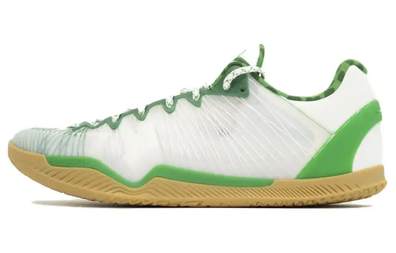 Serious Player Only Player 1 Plus LUCKY round toe lace-up, shock-absorbing, non-slip, wear-resistant, waterproof, breathable and sweat-absorbent, low-top basketball shoes, men's white and green