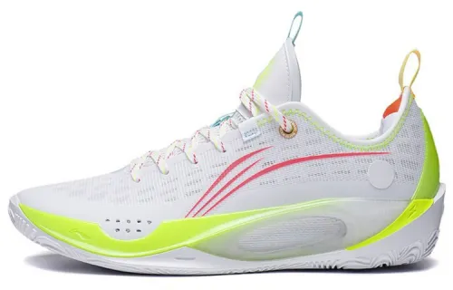 LiNing Wade's Way 808 2.0 Comfortable and Versatile Fabric Synthetic Leather TPU Shock Absorbing Anti-Slip Wear Resistant Breathable Wrapped Support Low-top Basketball Shoes Men's White Fluorescent Fruit Red