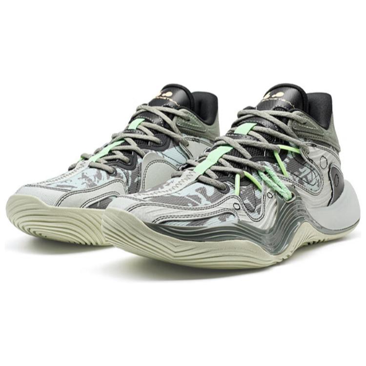 XTEP Coverage Lightweight Thermal Mid top Basketball Shoes Men’s Gray Green