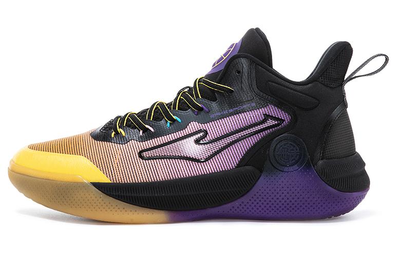 Erke Slip Resistant And Breathable Slip Resistant And Breathable High top Basketball Shoes Men’s Purple Black