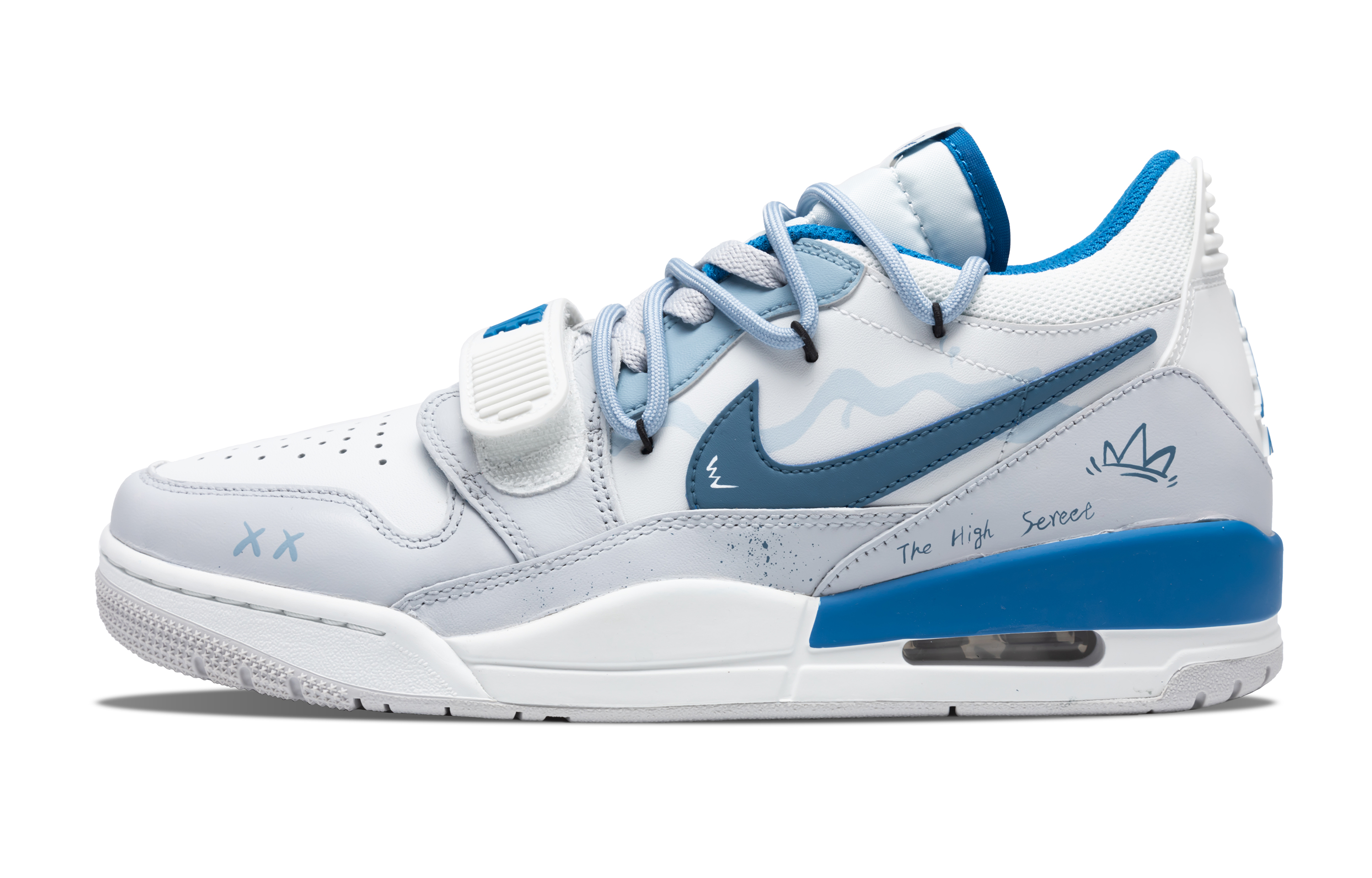 Jordan Legacy 312 Cushioning Slip Resistant Low top Vintage Basketball Shoes Men’s Blue Gray