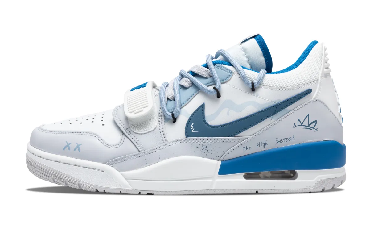 Jordan Legacy 312 Cushioning Slip Resistant Cushioning Slip Resistant Low top Vintage Basketball Shoes Men's Blue Gray