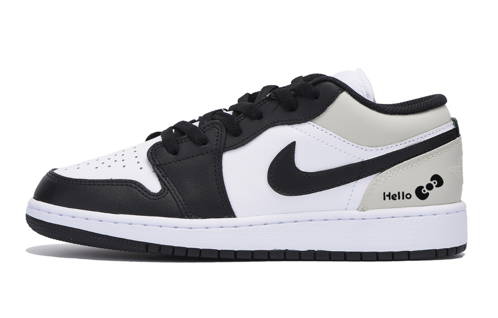 Jordan Air Jordan 1 Urban Chic Style Anti Slip Wear Resistant Low Top Vintage Basketball Shoes Men’s White Gray