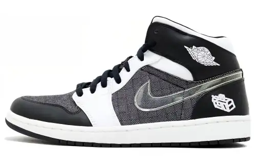 Jordan Air Jordan 1 Vintage Basketball Shoes Men's Mid Top Black/White
