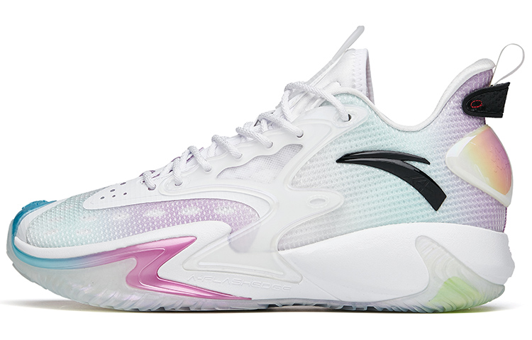 Anta Shock Wave 3 Pro Nitrogen Technology Mid top Performance Basketball Shoes Men's White Blue Purple