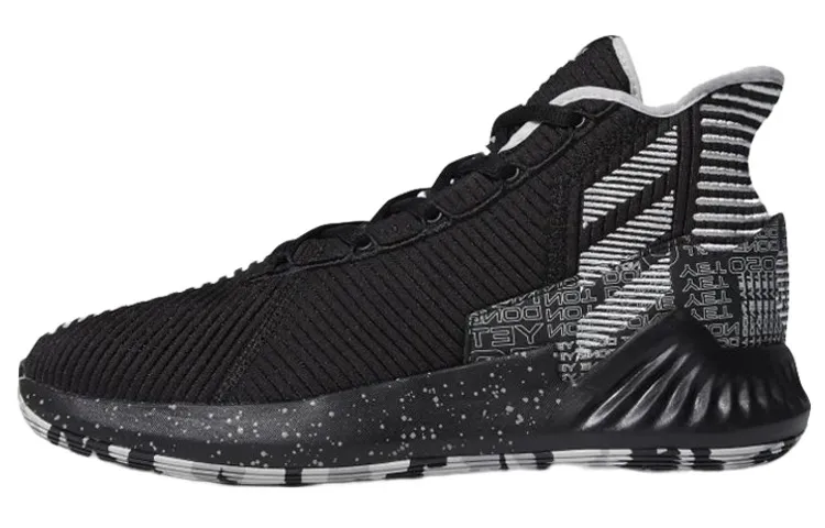 Adidas D Rose 9 Ross Mid top Basketball Shoes Men's Black White