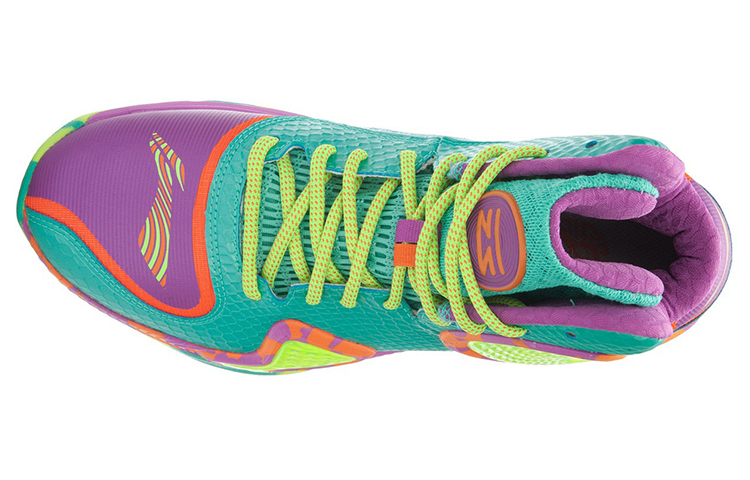 Li Ning Shadow 1 Cloud Cushioning Slip Resistant Coverage Support Mid top Basketball Shoes Men’s Green Yellow Purple
