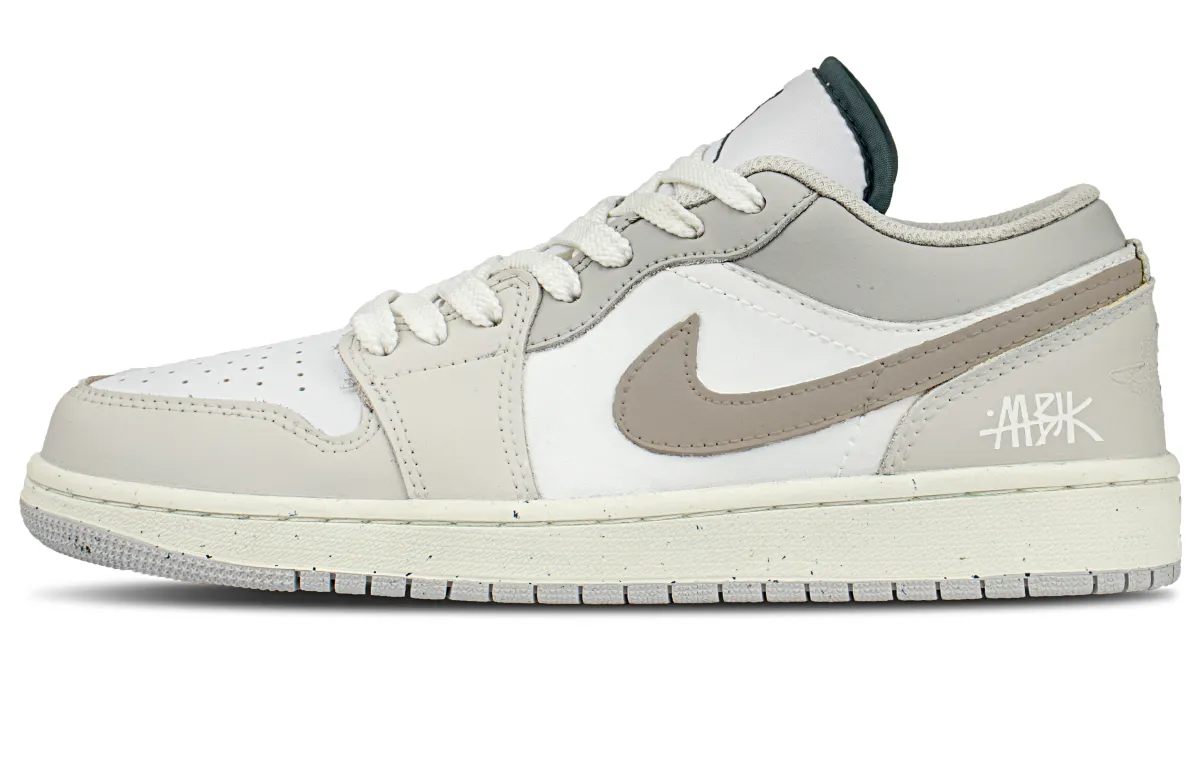 Jordan Air Jordan 1 Leather Coverage Low top Vintage Basketball Shoes Unisex Coffee