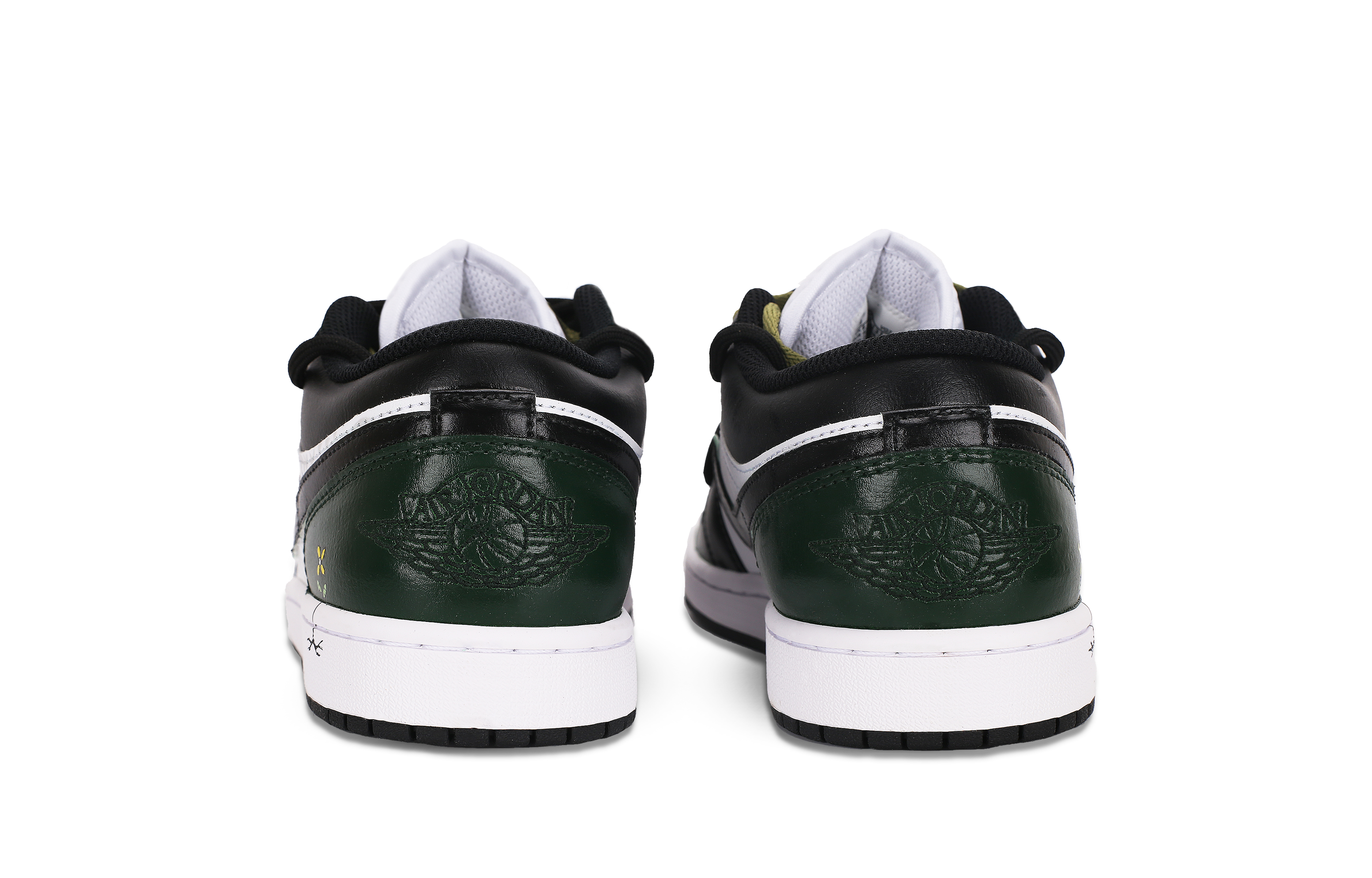Jordan Air Jordan 1 Low top Vintage Basketball Shoes Unisex Black Green