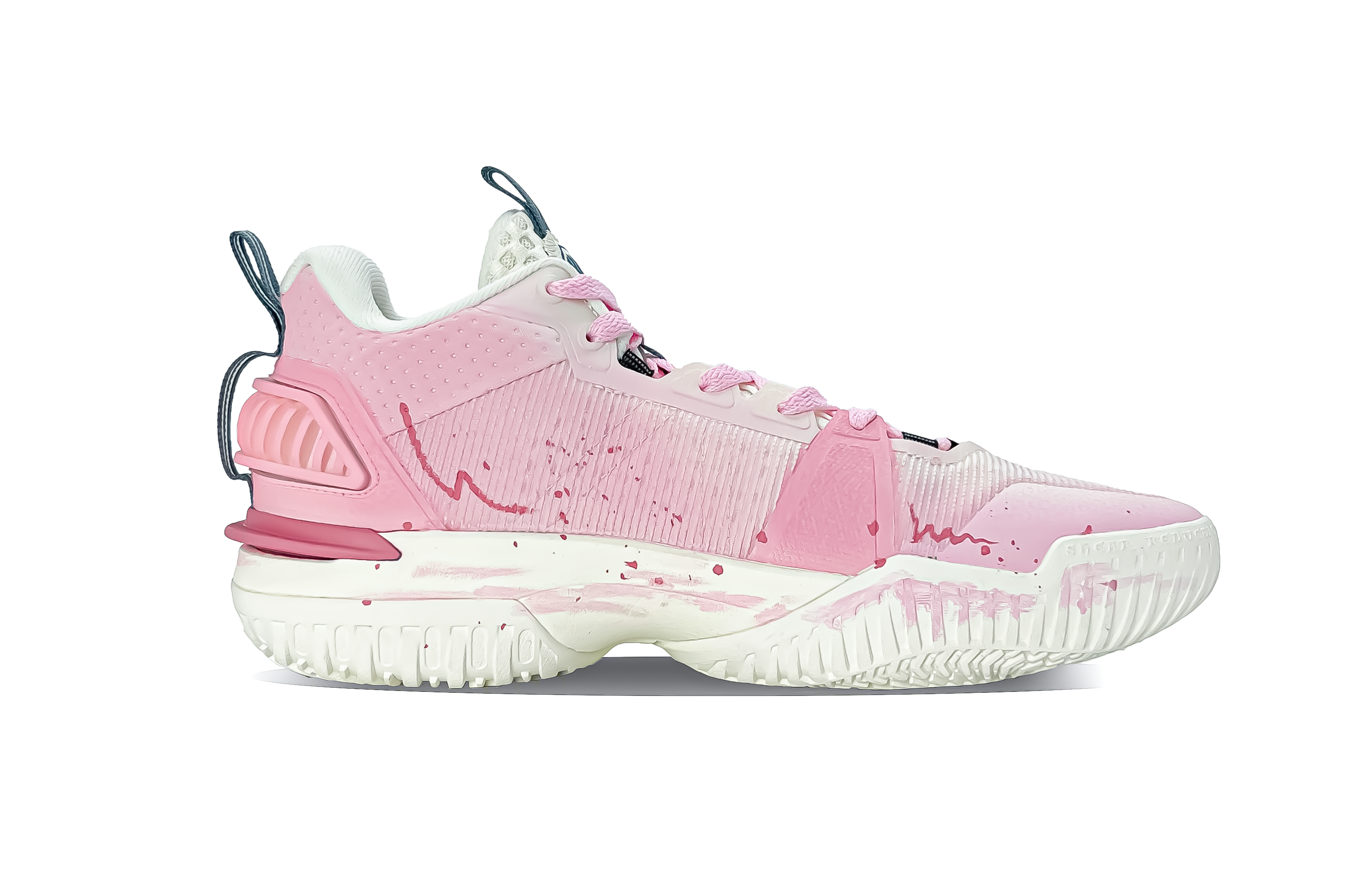 Li Ning Storm 2024 Cushioning Slip Resistant Breathable Low top Basketball Shoes Men’s Pink