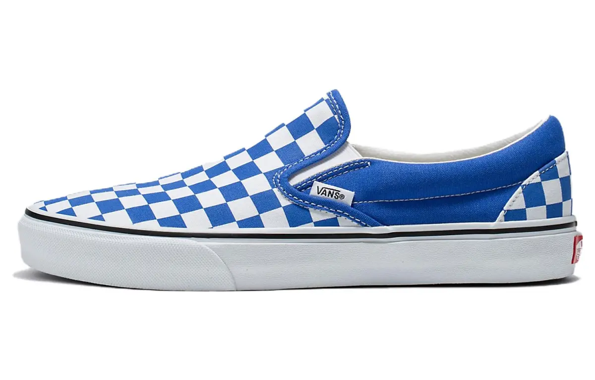 Vans Checkerboard Classic Canvas Abrasion Resistant Breathable Low top Skateboard Shoes Unisex Blue White