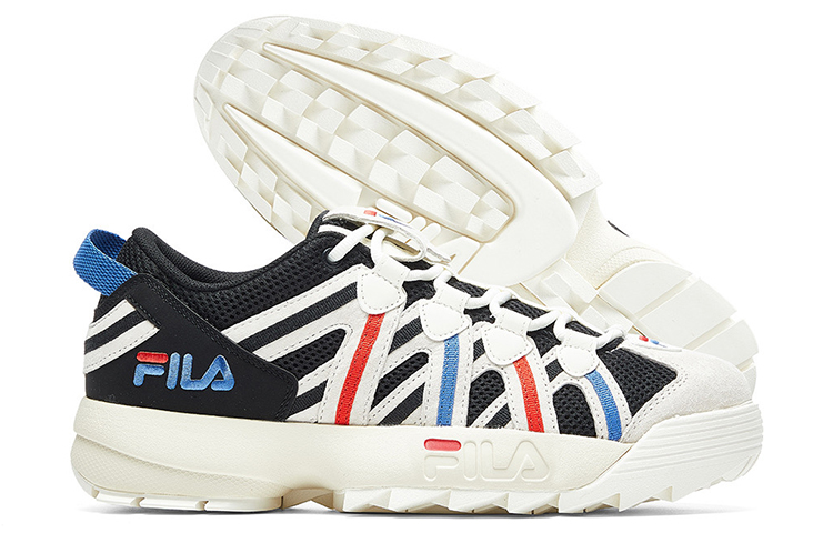 Женские кроссовки Fila FUSION Spaghetti (черно-белые) — 微白/黑 — фото 5