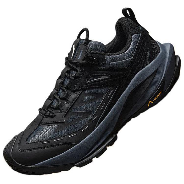Anta Tracker Textile, Synthetic Leather Slip Resistant Abrasion Resistant Low top Mountaineering Shoes Men’s Black