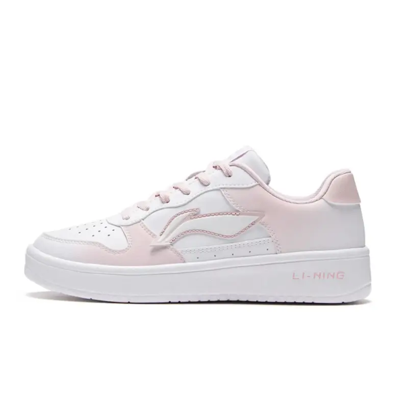Li Ning Clear Peach Synthetic Leather Slip Resistant, Abrasion Resistant, Breathable Low top Skateboard Shoes Women's