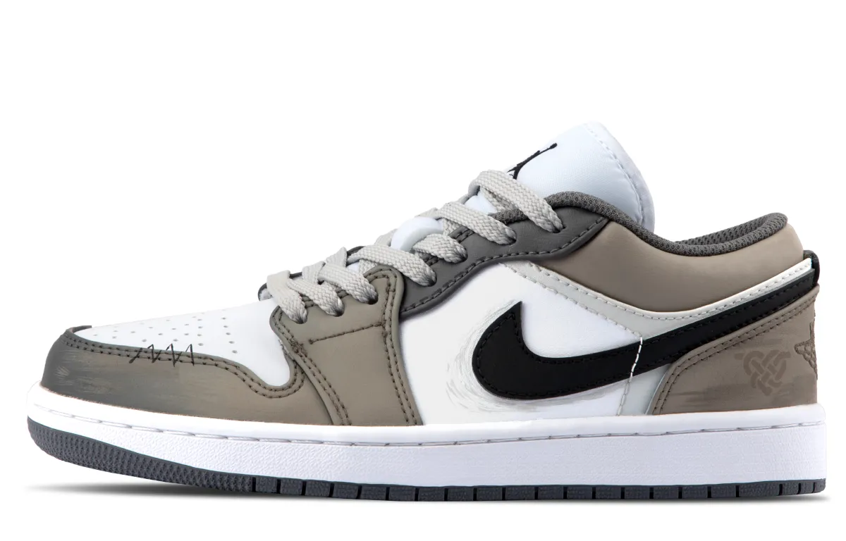 Jordan Air Jordan 1 Cushioning Low top Vintage Basketball Shoes Unisex Brown