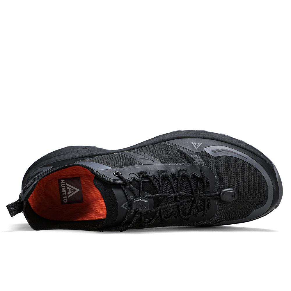 HUMTTO Cushioning Slip Resistant Abrasion Resistant Low top Mountaineering Shoes Men’s Black