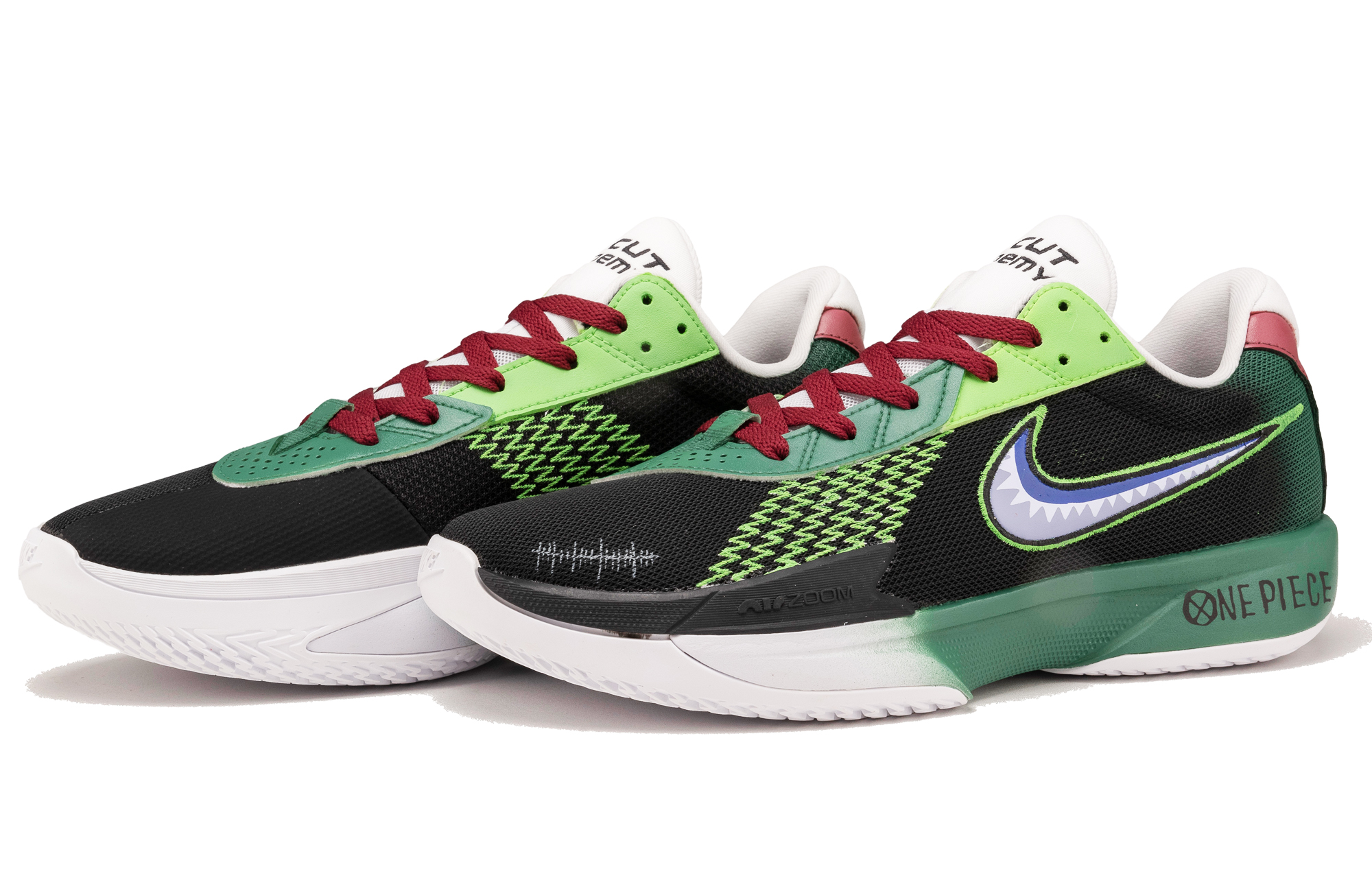 Nike Air Zoom G.T. Cut Academy Fabric Abrasion Resistant Abrasion Resistant Low top Basketball Shoes Unisex Black Green