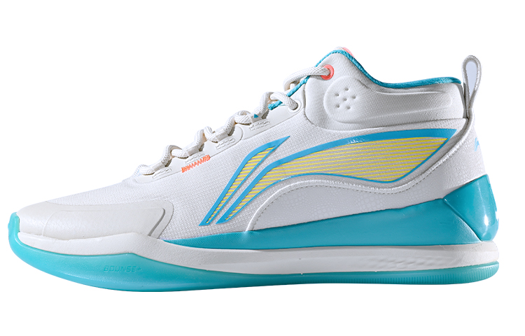 Li Ning Way Of Wade 9 37 TD Cushioning Slip Resistant Abrasion Resistant Mid top Basketball Shoes Blue Green