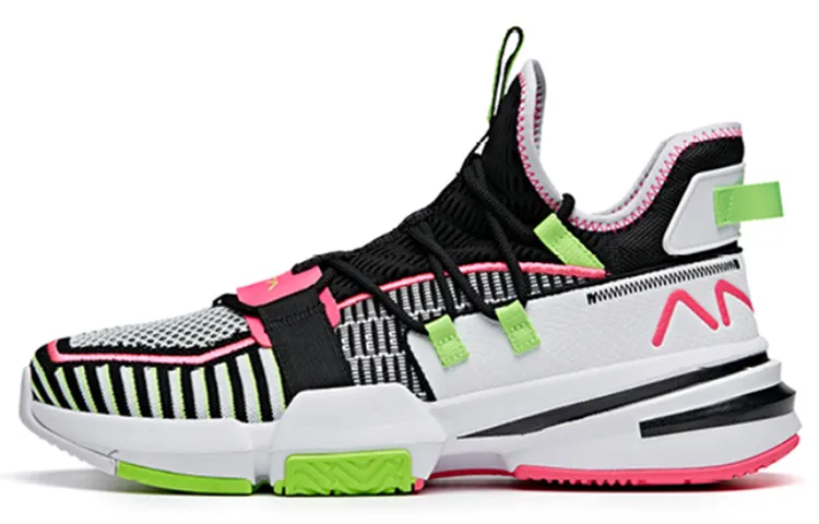 Anta Craze 1 Abrasion Resistant Breathable Low top Basketball Shoes Men's Black Pink