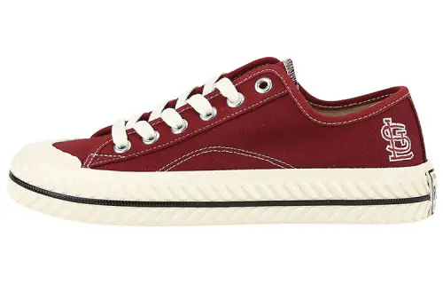 MLB Playball Canvas Shoes Unisex Low Top Burgundy