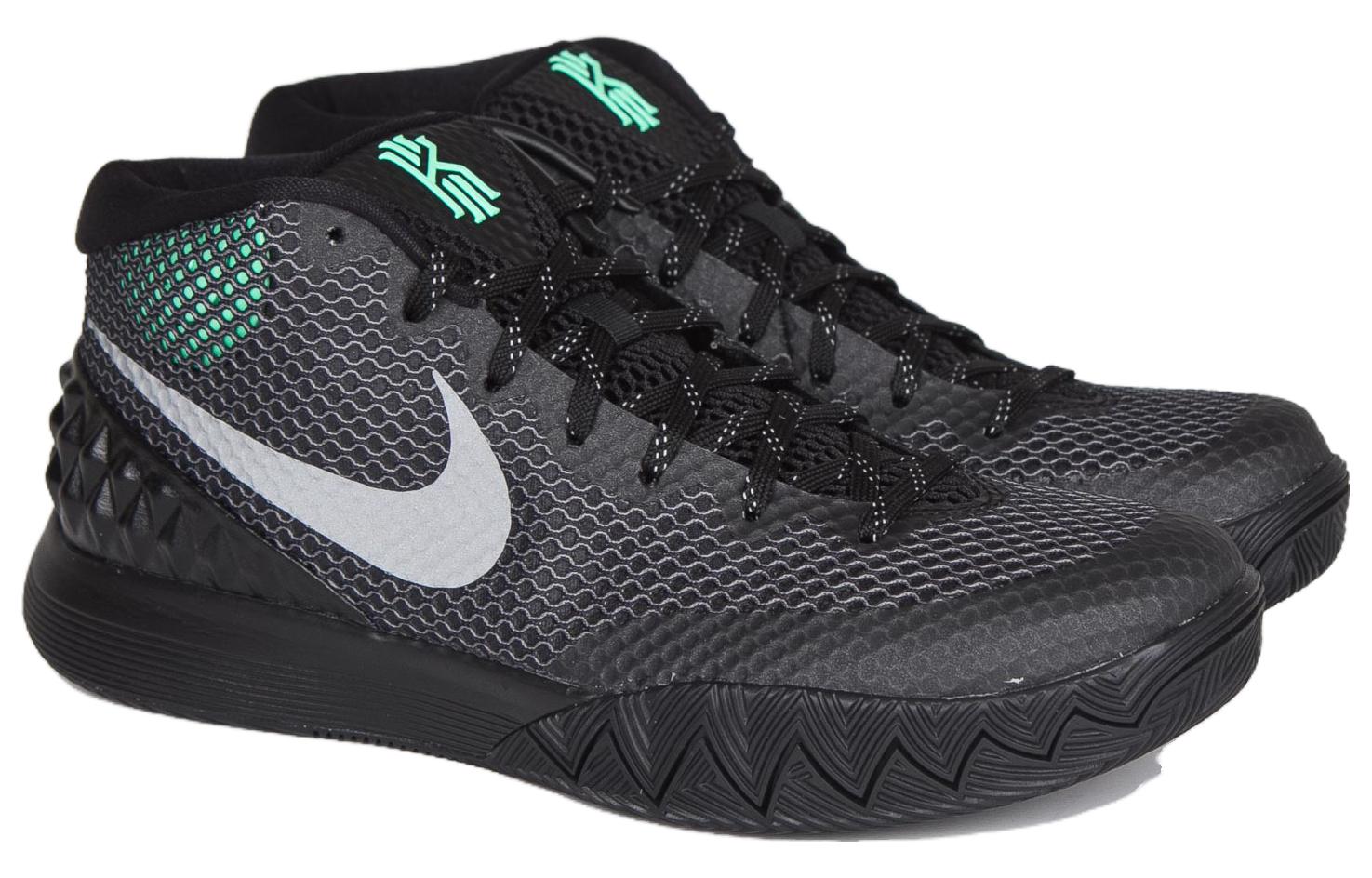Мужские кроссовки Nike Kyrie 1 Driveway (черные) — 黑/反光银/深灰色/荧光绿 — фото 3