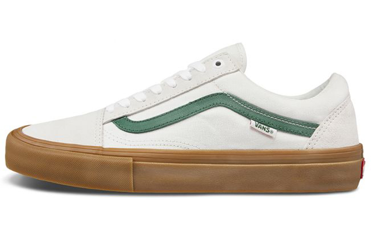 Кеды Vans Old Skool Pro (бело-зеленые) — фото 1