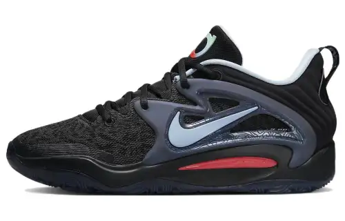 Nike KD 15 Durant 15 round toe, comfortable, shock-absorbing, non-slip, wear-resistant, low-top, practical basketball shoes, men's model, black, purple and white, foreign version