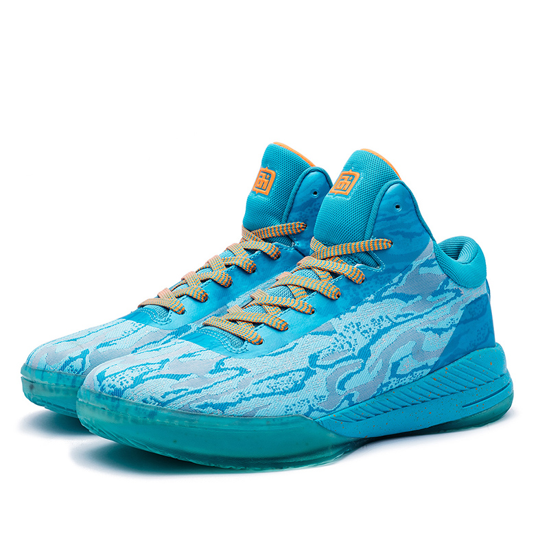 IVERSON Slip Resistant Abrasion Resistant Low top Basketball Shoes Unisex Plant Blue Fluorescent Orange Yellow