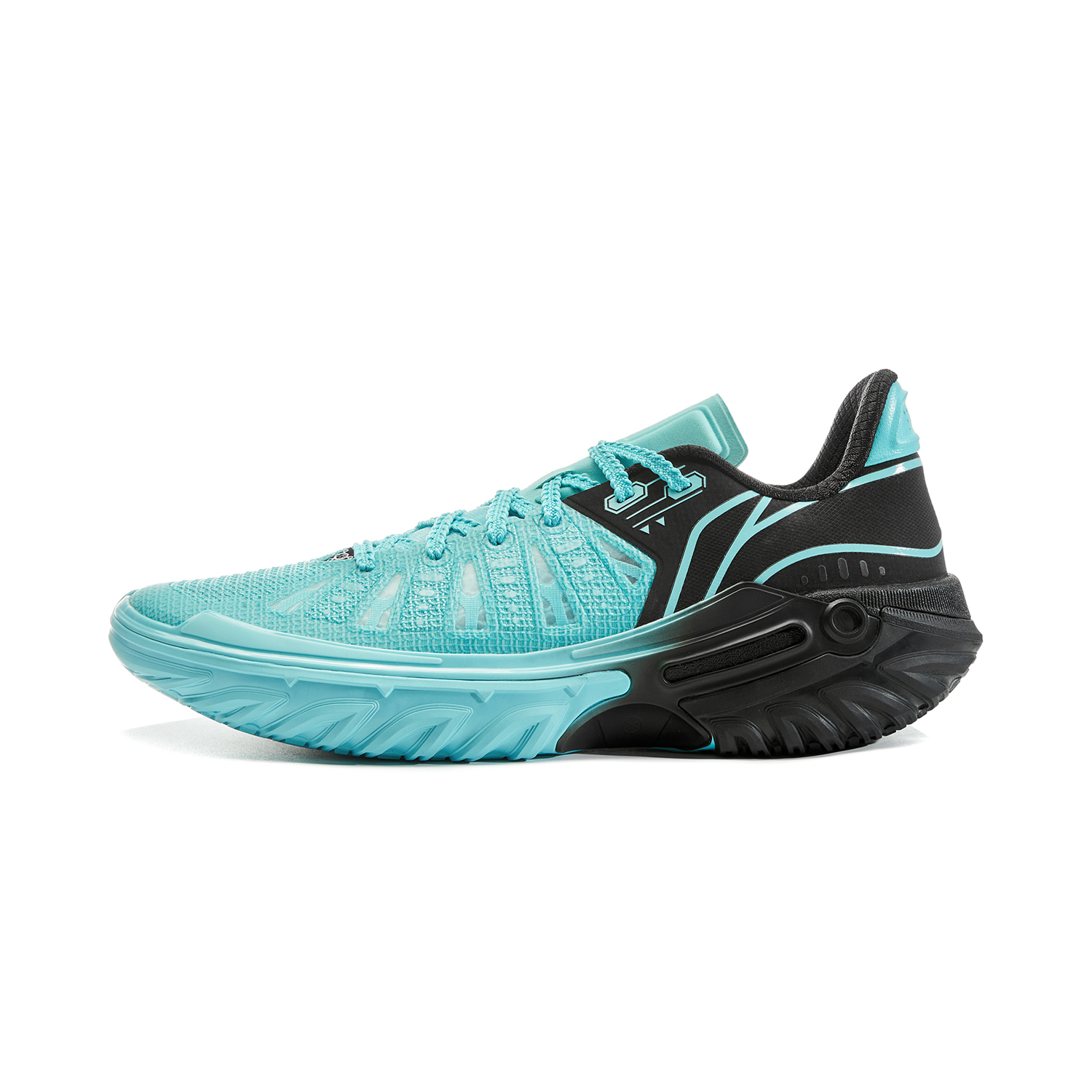 Li Ning Jie Ao 2 Cushioning Slip Resistant Breathable Low top Basketball Shoes Men’s Cyan Purple Mismatched