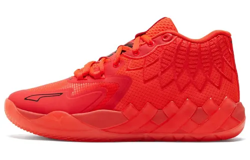 PUMA Puma MB.01 LaMelo Ball first generation shock-absorbing, non-slip, wear-resistant, wrapped support, mid-top practical basketball shoes, same style for men and women, orange red