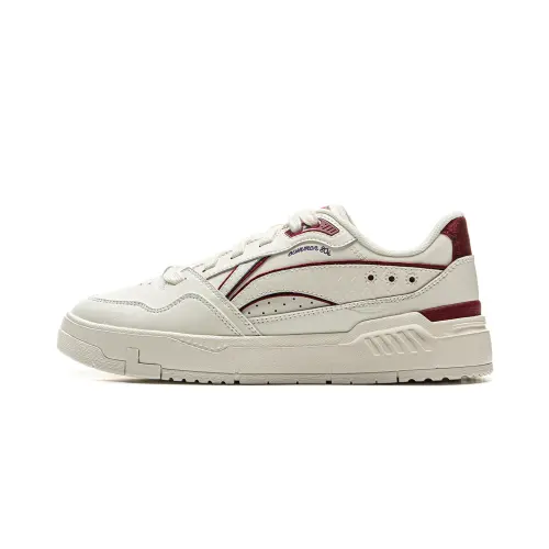 Li Ning Common 80s Slip Resistant Abrasion Resistant Low top Skateboard Shoes Women's White Red