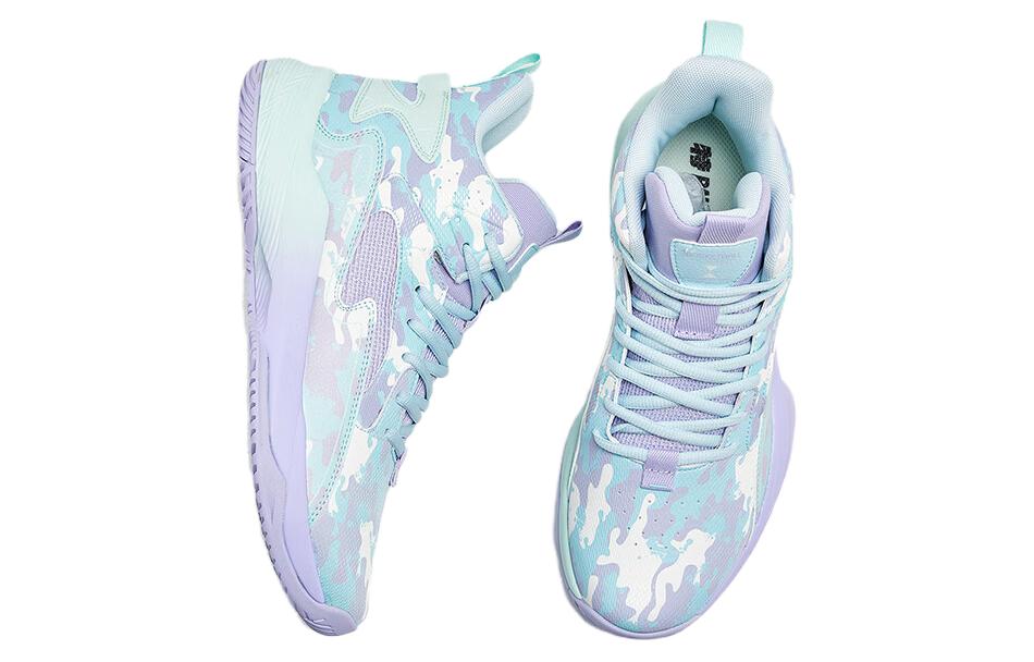 XTEP Silk Blade Shock Absorbers Slip Resistant Abrasion Resistant High top Performance Basketball Shoes Men's Foam Blue