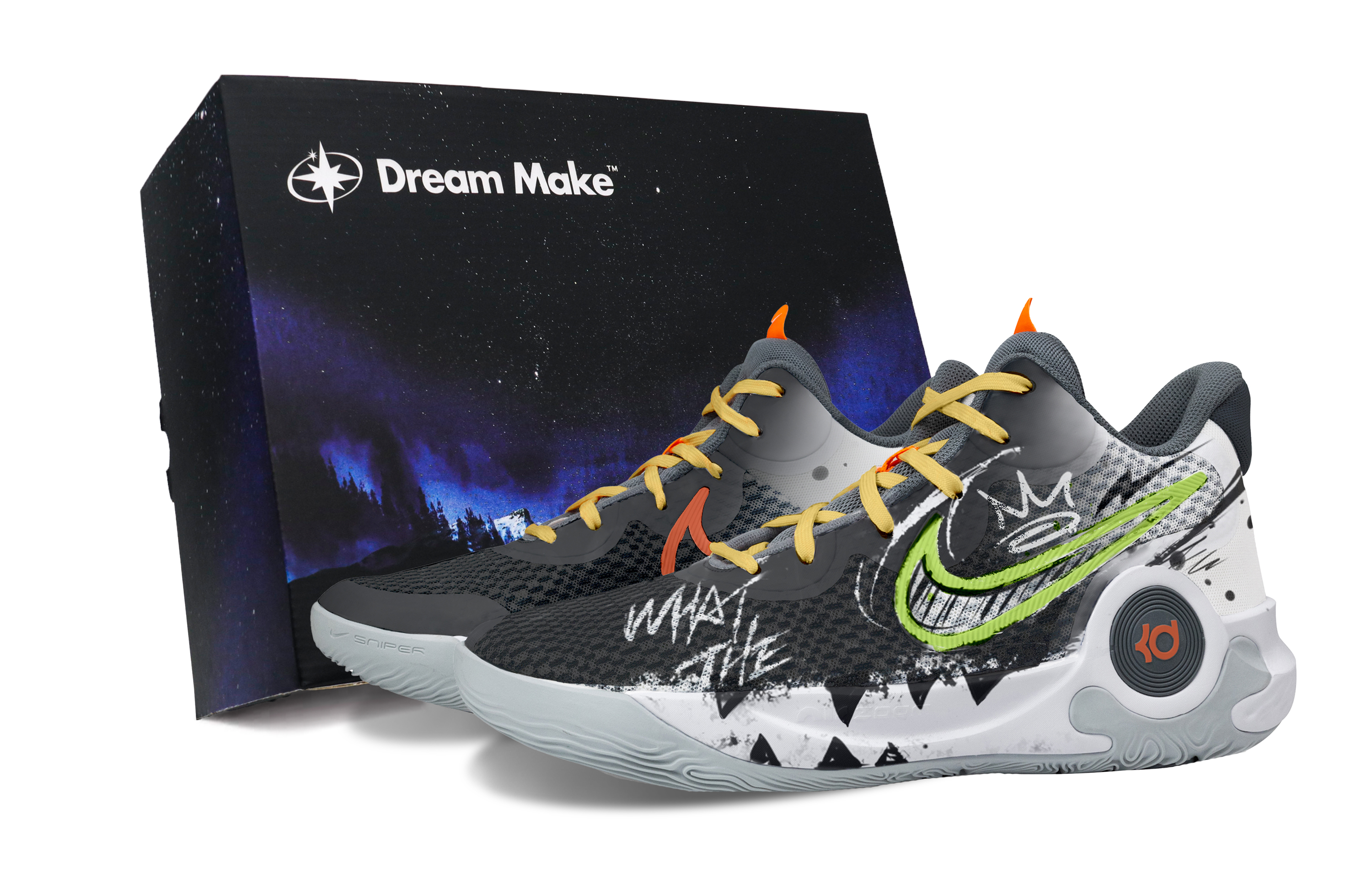 Nike KD Trey 5 IX SWAGGY Black Box Fabric Cushioning Slip Resistant Abrasion Resistant Mid top Basketball Shoes Unisex