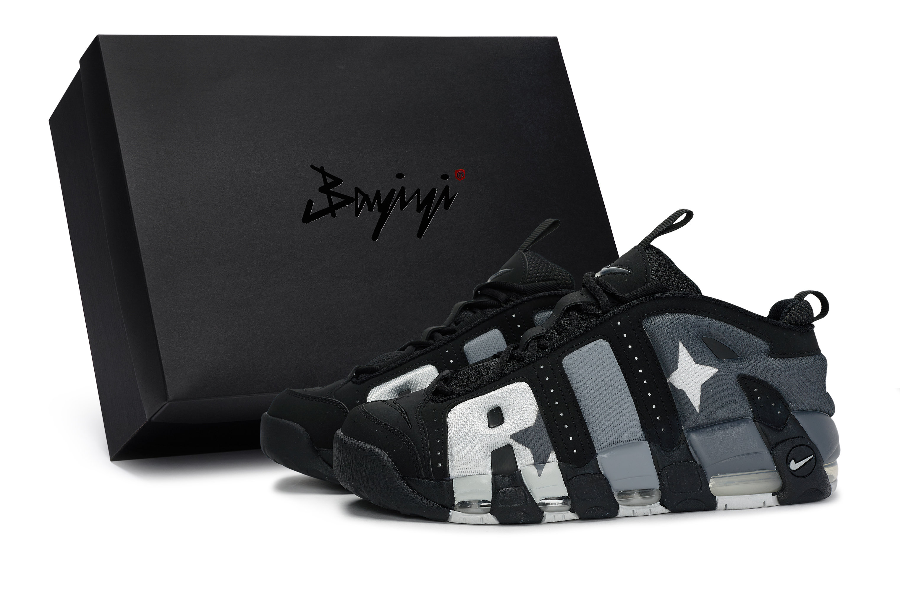 Nike Air More Uptempo 811 Manufacturing, Reverse Starlight, Special Shoe Box Stars Slip Resistant Abrasion Resistant